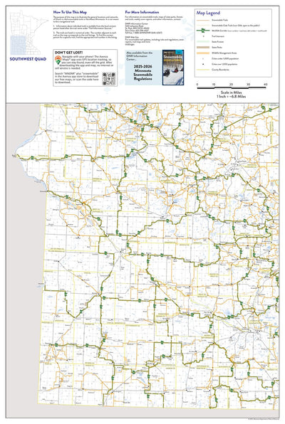 SW Minnesota Snowmobile Trail Quadrant Map Preview 1
