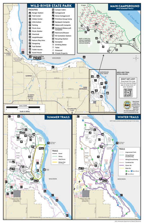 Wild River State Park Map by Minnesota Department of Natural Resources ...