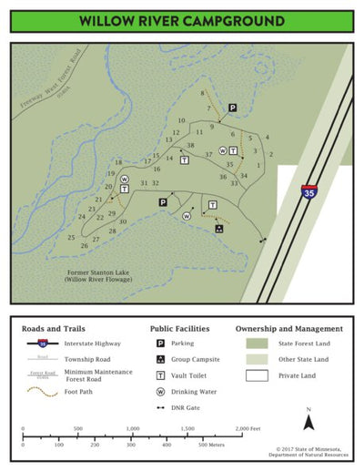 Minnesota Department of Natural Resources Willow River Campground, General C.C. Andrews State Forest digital map