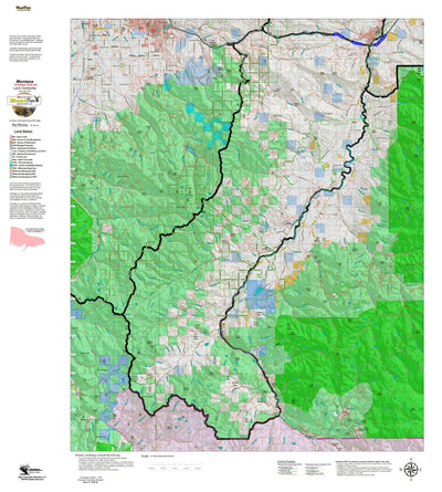 Montana HuntData LLC Montana Antelope Hunting District 313 Land Ownerhip Map digital map