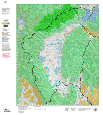 Montana HuntData LLC Montana Antelope Hunting District 318 Land Ownerhip Map digital map