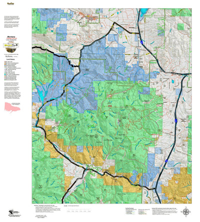 Montana HuntData LLC Montana Antelope Hunting District 319 Land Ownerhip Map digital map