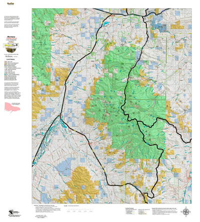 Montana HuntData LLC Montana Antelope Hunting District 320 Land Ownerhip Map digital map