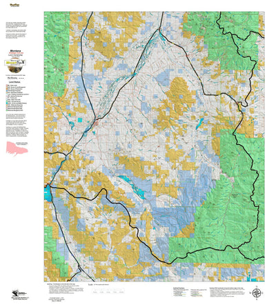 Montana HuntData LLC Montana Antelope Hunting District 321 Land Ownerhip Map digital map