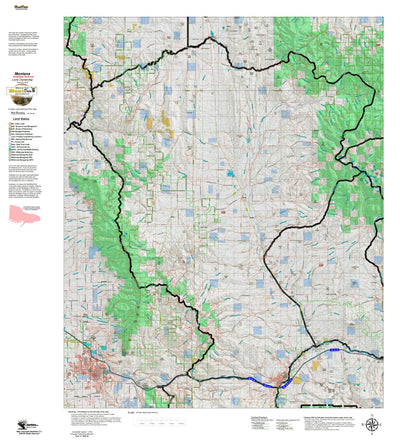 Montana HuntData LLC Montana Antelope Hunting District 338 Land Ownerhip Map digital map