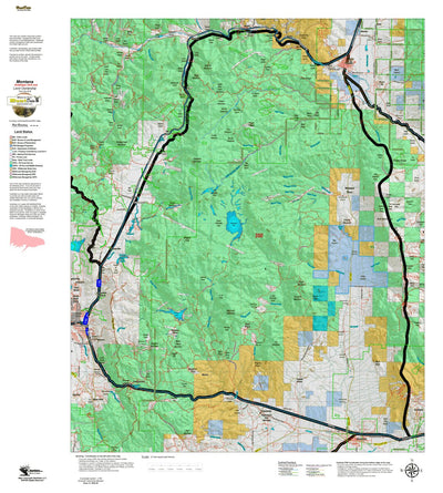 Montana HuntData LLC Montana Antelope Hunting District 350 Land Ownerhip Map digital map