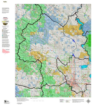 Montana HuntData LLC Montana Antelope Hunting District 381 Land Ownerhip Map digital map