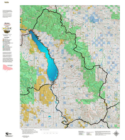 Montana HuntData LLC Montana Antelope Hunting District 390 Land Ownerhip Map digital map