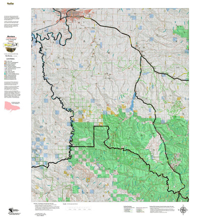 Montana HuntData LLC Montana Antelope Hunting District 413 Land Ownerhip Map digital map