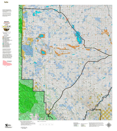 Montana HuntData LLC Montana Antelope Hunting District 444 Land Ownerhip Map digital map