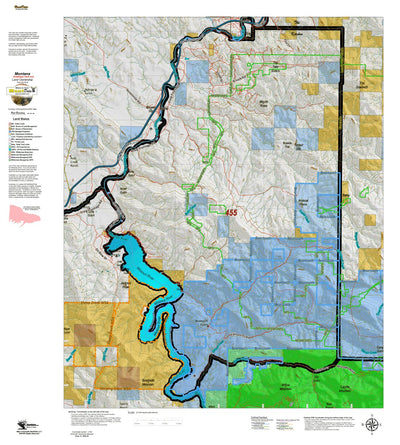 Montana HuntData LLC Montana Antelope Hunting District 455 Land Ownerhip Map digital map