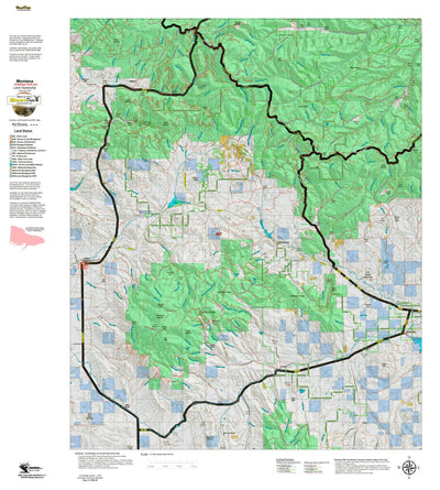 Montana HuntData LLC Montana Antelope Hunting District 491 Land Ownerhip Map digital map