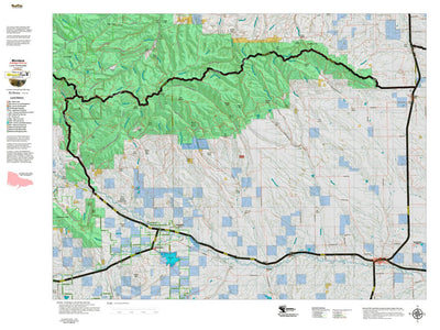 Montana HuntData LLC Montana Antelope Hunting District 500 Land Ownerhip Map digital map