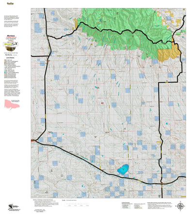 Montana HuntData LLC Montana Antelope Hunting District 501 Land Ownerhip Map digital map