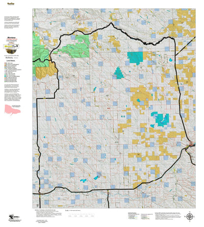 Montana HuntData LLC Montana Antelope Hunting District 513 Land Ownerhip Map digital map