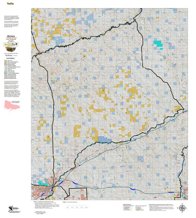 Montana HuntData LLC Montana Antelope Hunting District 540 Land Ownerhip Map digital map