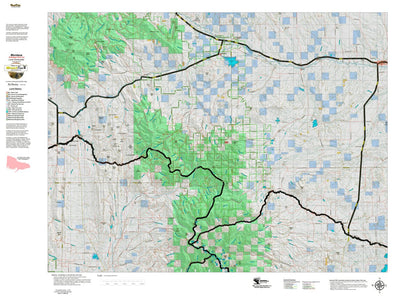 Montana HuntData LLC Montana Antelope Hunting District 590 Land Ownerhip Map digital map