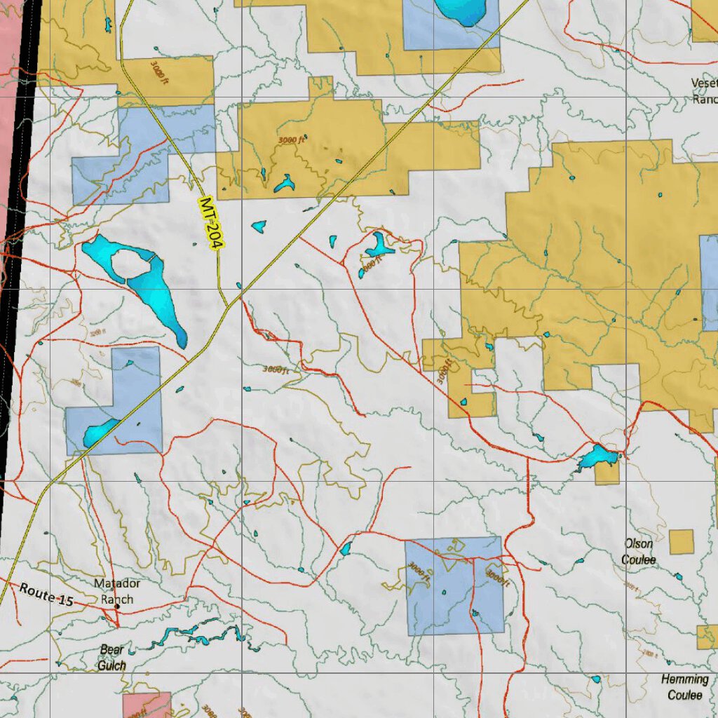 Montana Antelope Hunting District 620 Land Ownerhip Map by Montana ...