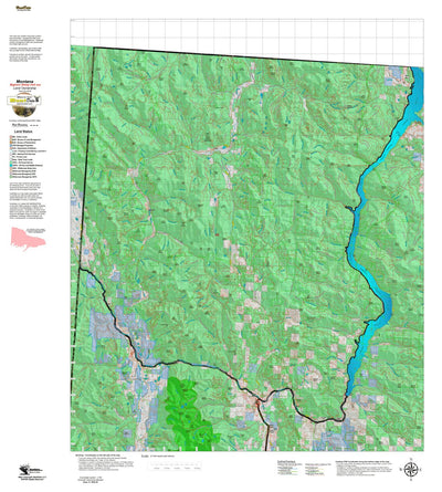 Montana HuntData LLC Montana Bighorn Sheep Hunting District 100 Land Ownerhip Map digital map