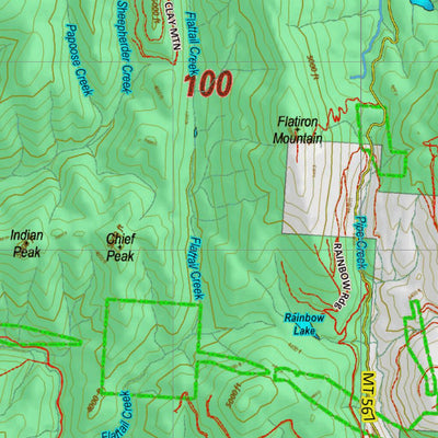 Montana HuntData LLC Montana Bighorn Sheep Hunting District 100 Land Ownerhip Map digital map