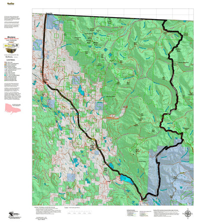 Montana HuntData LLC Montana Bighorn Sheep Hunting District 102 Land Ownerhip Map digital map