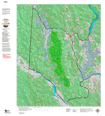 Montana HuntData LLC Montana Bighorn Sheep Hunting District 123 Land Ownerhip Map digital map