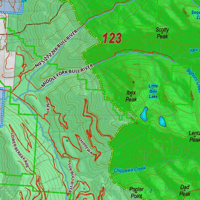 Montana HuntData LLC Montana Bighorn Sheep Hunting District 123 Land Ownerhip Map digital map