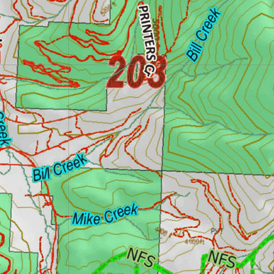 Montana HuntData LLC Montana Bighorn Sheep Hunting District 203 Land Ownerhip Map digital map