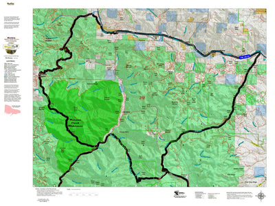 Montana HuntData LLC Montana Bighorn Sheep Hunting District 210 Land Ownerhip Map digital map