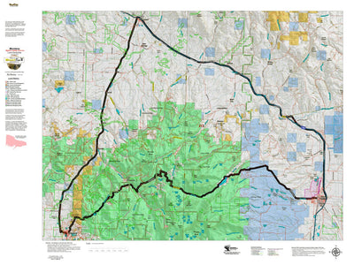 Montana HuntData LLC Montana Bighorn Sheep Hunting District 212 Land Ownerhip Map digital map