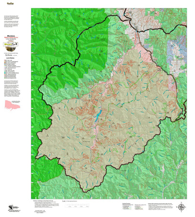 Montana HuntData LLC Montana Bighorn Sheep Hunting District 250 Land Ownerhip Map digital map