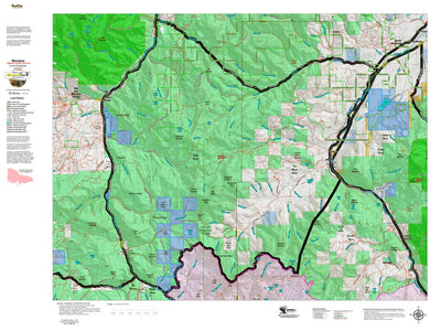 Montana HuntData LLC Montana Bighorn Sheep Hunting District 300 Land Ownerhip Map digital map