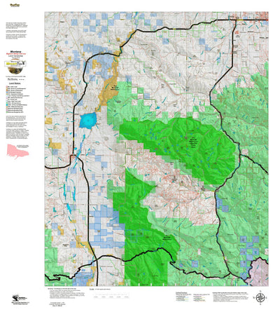 Montana HuntData LLC Montana Bighorn Sheep Hunting District 301 Land Ownerhip Map digital map