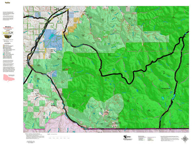 Montana HuntData LLC Montana Bighorn Sheep Hunting District 303 Land Ownerhip Map digital map