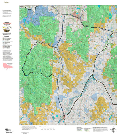 Montana HuntData LLC Montana Bighorn Sheep Hunting District 340 Land Ownerhip Map digital map