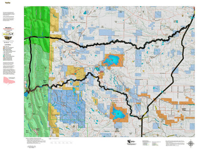 Montana HuntData LLC Montana Bighorn Sheep Hunting District 422 Land Ownerhip Map digital map