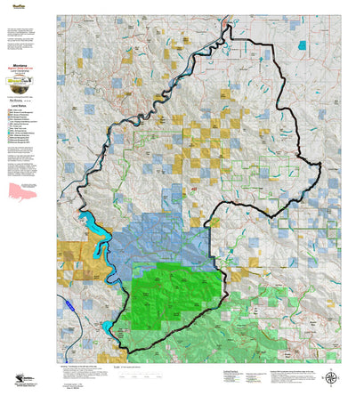 Montana HuntData LLC Montana Bighorn Sheep Hunting District 455 Land Ownerhip Map digital map