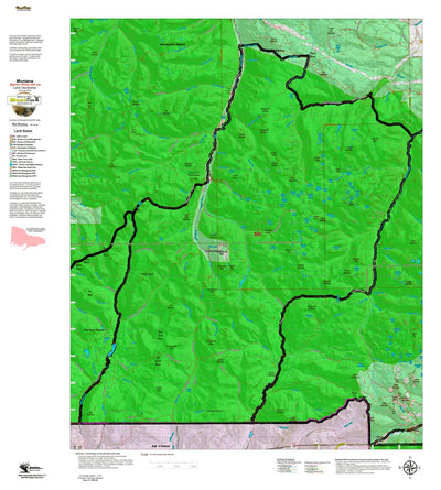 Montana HuntData LLC Montana Bighorn Sheep Hunting District 500 Land Ownerhip Map digital map