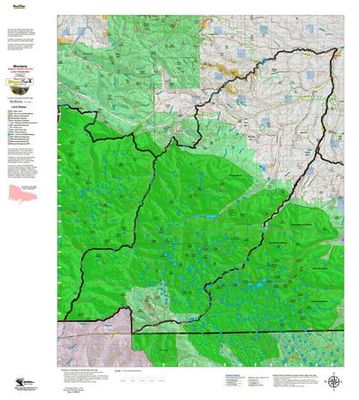 Montana HuntData LLC Montana Bighorn Sheep Hunting District 501 Land Ownerhip Map digital map