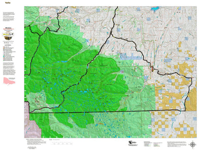 Montana HuntData LLC Montana Bighorn Sheep Hunting District 502 Land Ownerhip Map digital map