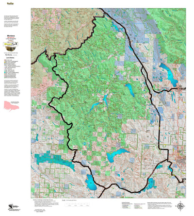 Montana HuntData LLC Montana Elk Hunting District 102 Land Ownerhip Map digital map