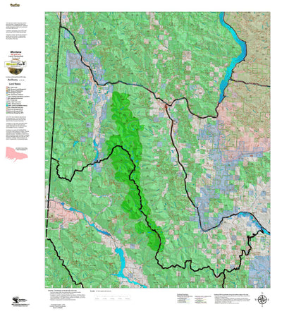 Montana HuntData LLC Montana Elk Hunting District 104 Land Ownerhip Map digital map