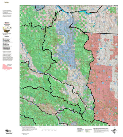 Montana HuntData LLC Montana Elk Hunting District 122 Land Ownerhip Map digital map