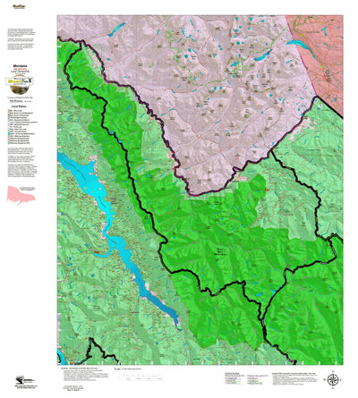 Montana HuntData LLC Montana Elk Hunting District 141 Land Ownerhip Map digital map