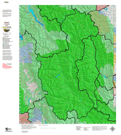 Montana HuntData LLC Montana Elk Hunting District 150 Land Ownerhip Map digital map