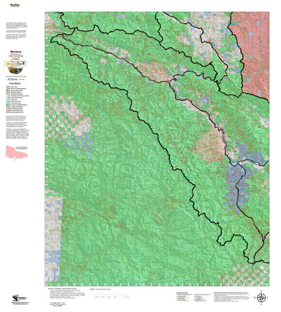 Montana HuntData LLC Montana Elk Hunting District 202 Land Ownerhip Map digital map