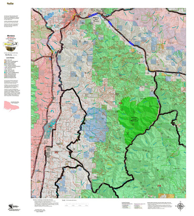 Montana HuntData LLC Montana Elk Hunting District 204 Land Ownerhip Map digital map