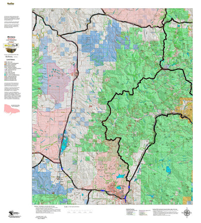 Montana HuntData LLC Montana Elk Hunting District 215 Land Ownerhip Map digital map