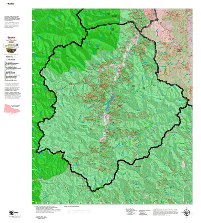 Montana HuntData LLC Montana Elk Hunting District 250 Land Ownerhip Map digital map