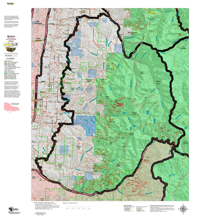 Montana HuntData LLC Montana Elk Hunting District 261 Land Ownerhip Map digital map